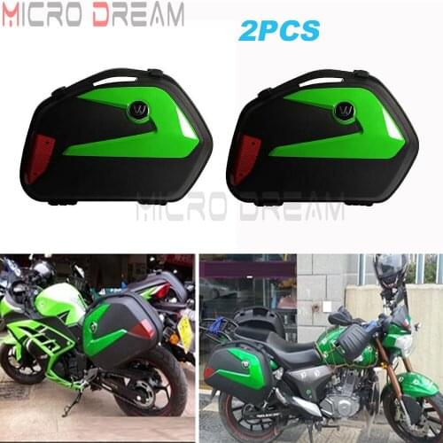 2x Pannier Cargo Tail Box Green Street Motorcycle Universal Side Box Case For Yamaha Kawasaki Z900RS Z1000SX Ninja ZX 6R 7R 14R