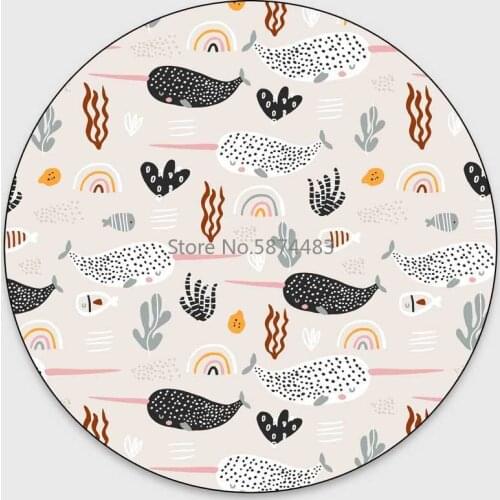 200cm Small Fresh Cartoon Animal Forest Park Living Room Bedroom Hanging Basket Chair Round Floor Mat Carpet Customization