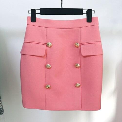 2021 Star New Leisure Club Party Party Fashion Lion Buckle Metal Buckle Decorative Beads Ground Skirt Mini Skirt O222