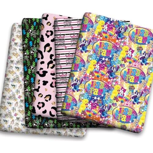 50*150cm Leopard Cartoon Pattern Printed Leather Polyster Cotton Liverpool Bullet Fabric for DIY Handmade Half Yards