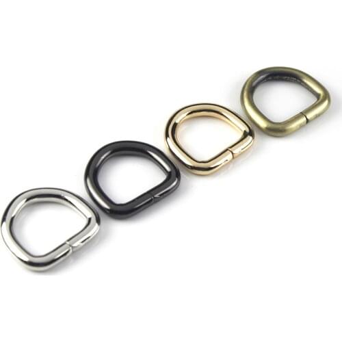 50pcs Pack 6/8" 20mm Metal Open-end D ring Buckle for Webbing Backpack Leather Craft Bag Strap Purse Pet Collar Parts Accessorie