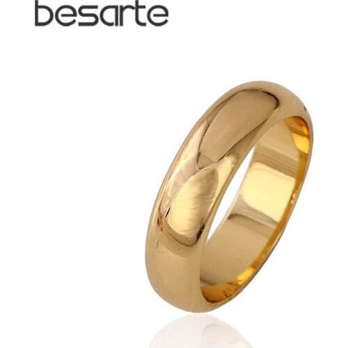 6pcs/Lot Plus Size Gold Wedding Rings Women Men Bridal Jewelry Alliance Anel Ouro Casamento Alianca Bague Mariage Anelli R0131