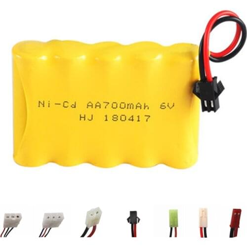 6v 700mah NiCD Battery For Rc toys Cars Boats Guns Tanks Robots 6v Rechargeable Battery AA Battery 1 PCS For RC boats