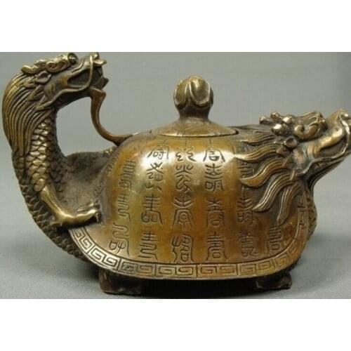 Free shipping Chinese Old Copper Handwork Dragon Tea Pot