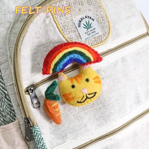 Animal Brooch Clothes Pins Felt Badges Cartoon Shapes Accessories for Scarf and Bag Kids Cute Decoration Crafts