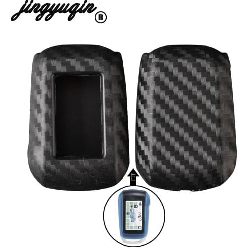Jingyuqin carbon Key Case Tamarack For Russian Two Way Car Alarm LCD Remote Control Keychain For Starline A92/A94/V62/A62/A64