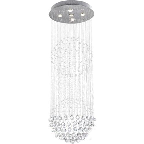 20" Luxury villa Crystal Hanging stair Pendant lamp Hotel Lobby 150cm High celling lamp dining room celling lamp