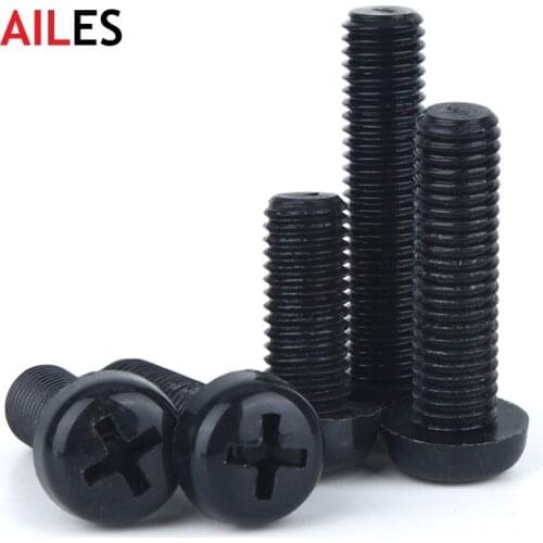 M2 M2.5 M3 M4 M5 M6 M8 Black Nylon Phillips Pan Head Screws M2 M2.5x 4 5 6 8 10 12 15mm Plastic Philip Round Head Bolts
