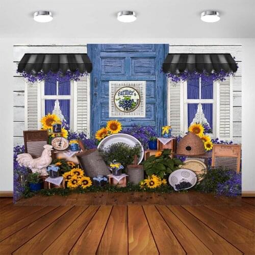 Children Sunflower Photography Backdrops Baby Newborn Farmer Garden Spring Background for Photographic Studio Props