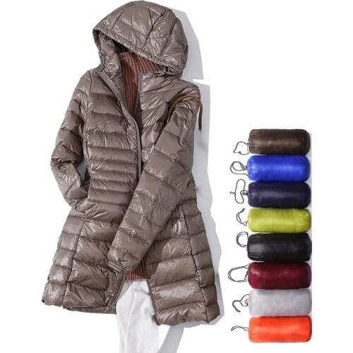 7XL Plus size Long Down Jacket Women Winter Ultra Light Down Jacket Women With Hooded Down Coat Female Big Size Coats