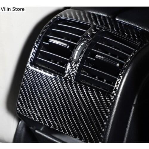 For Mercedes Benz W204 C class Car Interior Moulding Carbon Fiber Rear Air Condition Vent Cover Trim Air Outlet Stickers