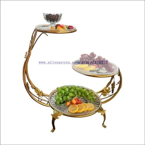 European minute grid fruit plate creative multi-layer dried fruit snack bar bar ktv special with three-layer fruit platter rack