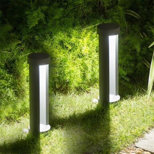 IP68 Waterproof LED Lawn Lamp 10W COB LED Exterior Bollard Light Outdoor Stand Pole Column Lamp Garden Courtyard Road Lighting