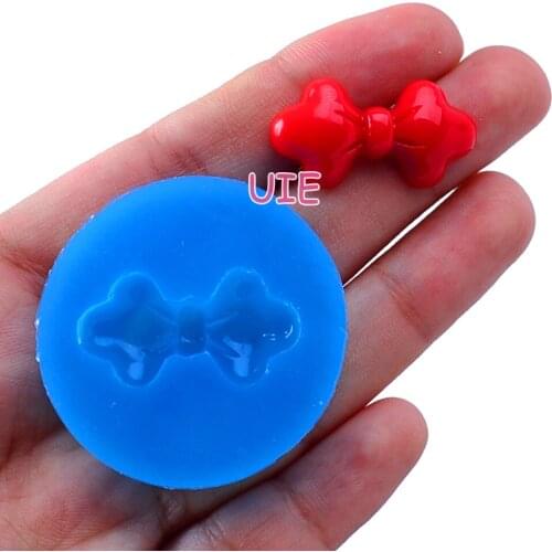 FYL215U 28.1mm x 14.6mm Bowknot Bow Silicone Mold Fondant Cake Decoration Candy Resin Clay Earrings Necklace Craft Soap Candle