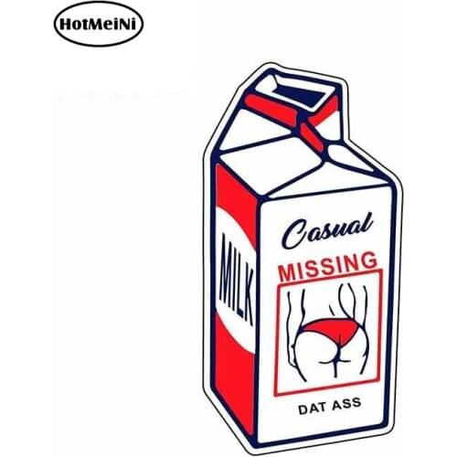 HotMeiNi 13cm x 6.9cm for Milk Carton Missing Dat Sign Car Stickers Vinyl JDM Bumper Trunk Truck Graphics Waterproof Anime
