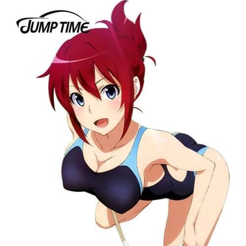 JumpTime 13cm x 10.3cm Cute Girl Anime Rail Wars! Sakurai Aoi Vinyl Car Sticker for Window Bumper Car Sticker Sexy Graphic