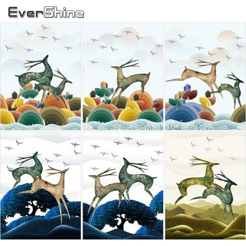 Evershine Diamond Embroidery Deer Picture Of Rhinestone Diamond Painting Animal Cross Stitch Kits Wall Art Home Decoration