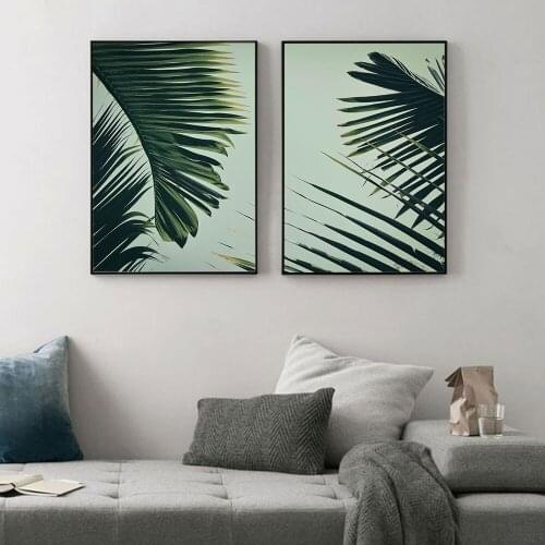 Green Plant Leaves Canvas Painting Nordic HD Image Scandinavian Wall Art Painting Decorative Picture Modern Home Decoration