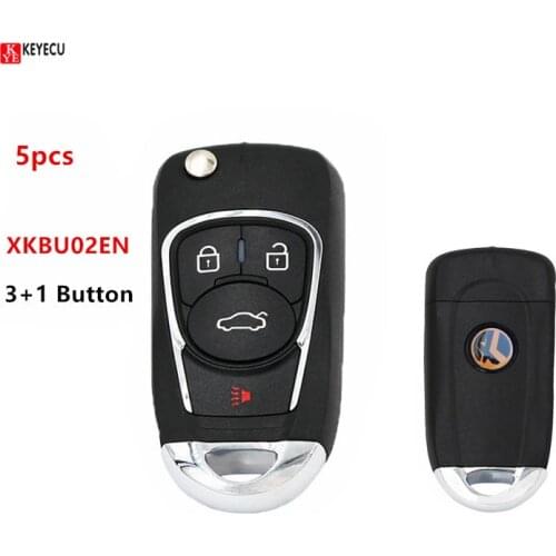 Keyecu 5PCS/lot XHORSE (English Version) Universal ire Remote Key Fob 3+1 Button XKBU02EN for VVDI Key Tool VVDI2