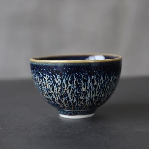 LUWU chinese ceramic tea cup blue chinese kung fu cup