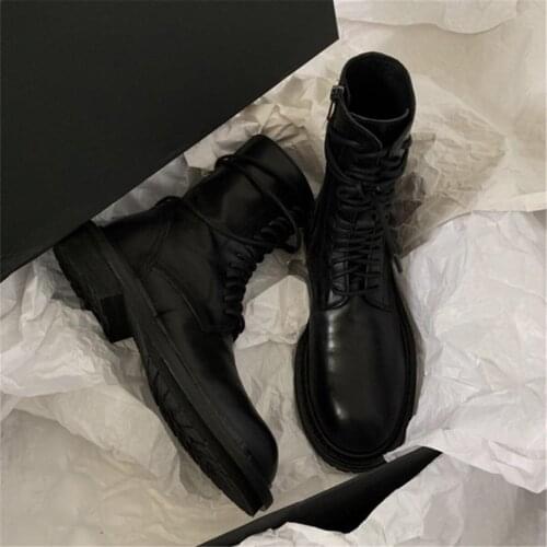 Kmeioo classic black ankle boots for women zipper Hoof Heels Martin Boots fashion soild short boot for women winter