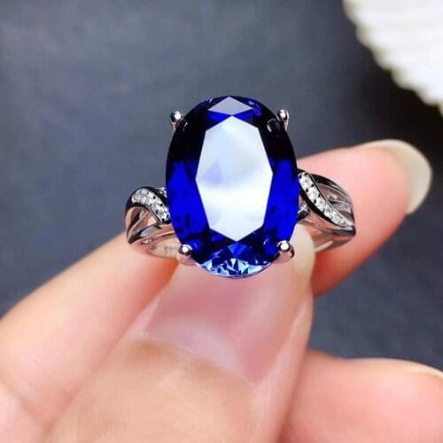 Elegant Engagement Gift Best Quality Real And Natural Sapphire Rings 925 Sterling Silver Fine Jewelry