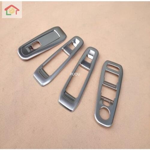 Car Inner Door Windows Switch Cover Trim Glass Lifter Button Panel Decoration Sticker for Peugeot 308 408 308s Accessiories