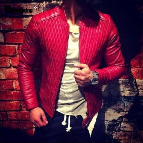 Plus Size Mens Pu Leather Jacket Spring Motorcycle Jackets England Style Faux Leather Outerwear Autumn Slimmed Men Clothing 2021