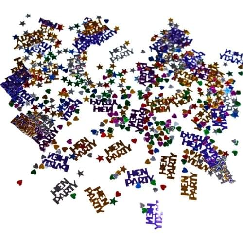 Novelty PVC Hen Party Heart Star Confetti Bachelorette Girl Night Table Scatters Decoration for Wedding Party Event Favor Supply