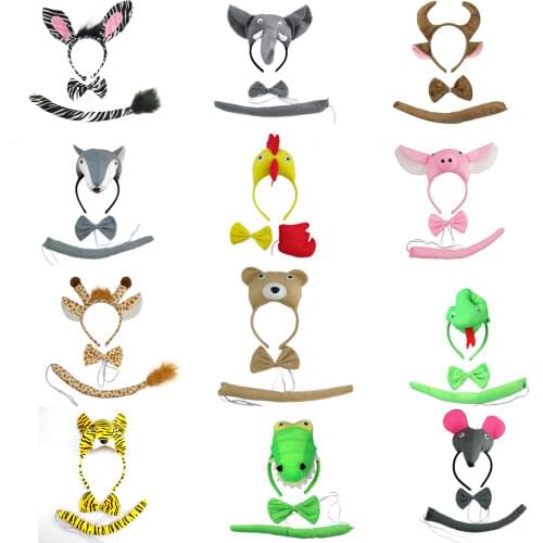 Kids Adult Cartoon Anime Animal Ears Headband Headwear Wedding Birthday Party Cosplay Baby Shower Gift Halloween Christmas Props