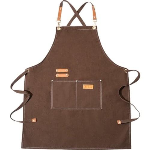 Coffee Tamper Unisex Work Apron For Men Canvas Black Apron Bib Adjustable Cooking Kitchen Aprons For Woman With Coffee apron