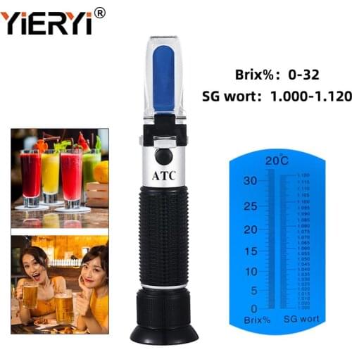 Refractometer Beer Brix Wort Sugar Alcohol 0~32%1.000~1.120 SG Specific Gravity Handheld Tool Hydrometer