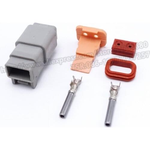 Style 2 Pins Waterproof Electrical Wire Connector Plug female AT-DT Type Connectors DT06-2S