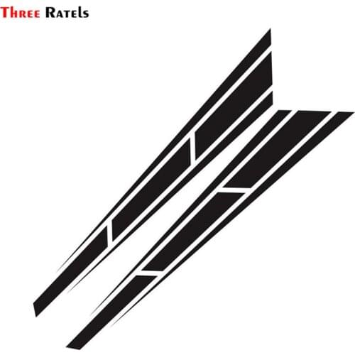 Three Ratels FD67 2Pcs Car Racing Sport Stripe Cover Vinyl Decals Graphics Truck Bonnet Stickers Auto Accessories