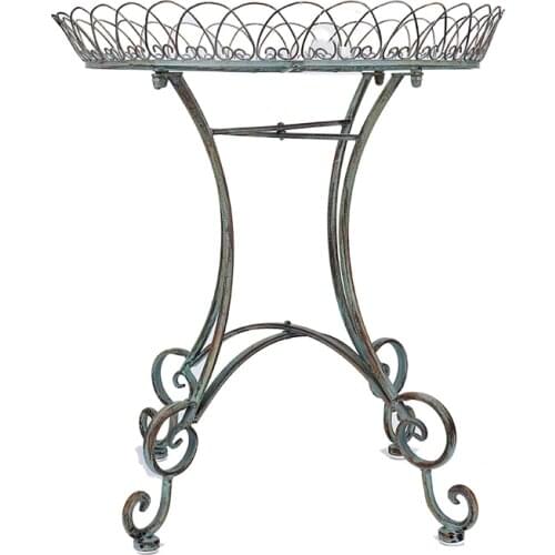 TT-Style Iron round Hollow Flower Stand Outdoor Garden Storage Rack Garden Groceries Courtyard Balcony Villa Decoration