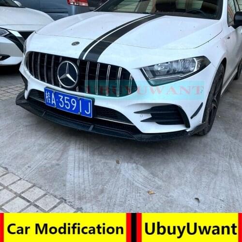 UBUYUWANT For Benz W177 A200 A180 2019-2021 A Set Car Front Bumper Lip Body Kit Diffuser Deflector Spoiler Splitter Lip Guard