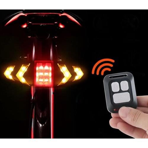Smart Bicycle LED Light Remote Control Turn Signal USB Chargeable Bike Rear Light Waterproof MTB Tail Light Safety Warning Light
