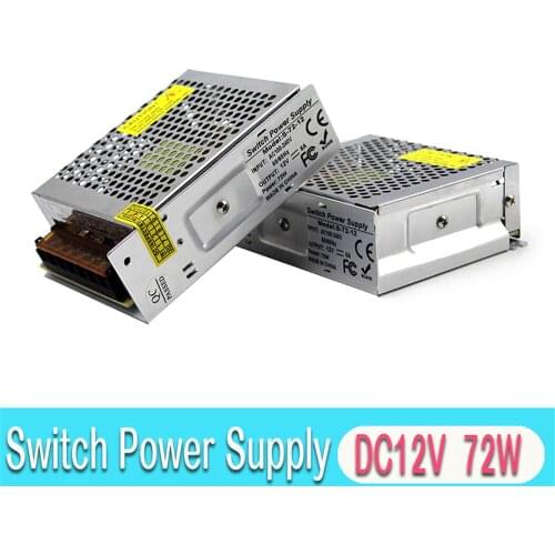 Universal LED Power Supply DC 12V Driver Transformers 72W AC100-240V to DC SMPS For CCTV Strip Modules Light Monitor