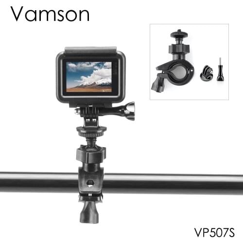 Vamson For Gopro 7/6/5/4 camera Riding Accessories Bicycle Motorcycle Handlebar Pole Mount Tripod Adapter for XiaoYi 4K VP507S
