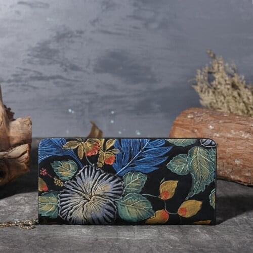 Ethnic style womens hand-painted handbag fashion large capacity zipper purse