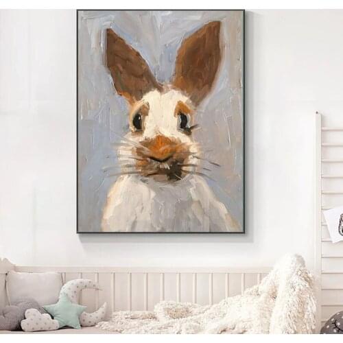 Animals free shipping 100% hand painted oil paints painting rabbit panel decoration in painting the lobby of the restaurant