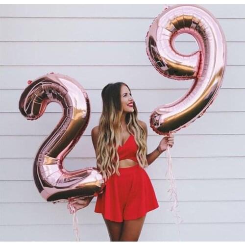 1pc 40inch Champagne Rose Gold Foil Number Balloons Wedding Birthday Party Decor Helium Globos Digit Baby Bridal Shower Gift Toy