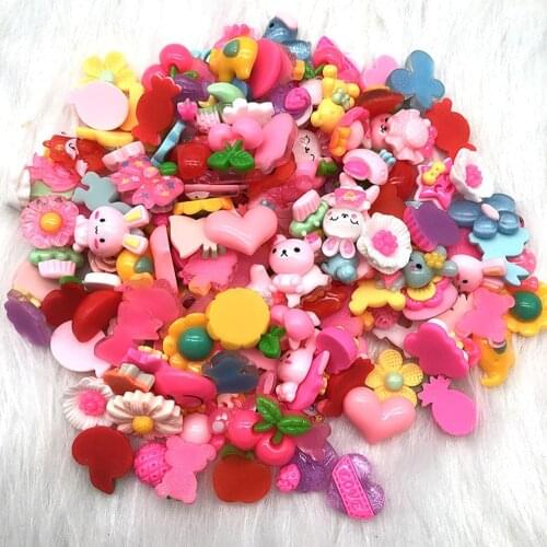 10pcs Resin Mix Animals Flowers Cartoon Charms Kid Gift Flat Back Glue Set Jelly style Jewelry Decorate Croc Handmade Findings