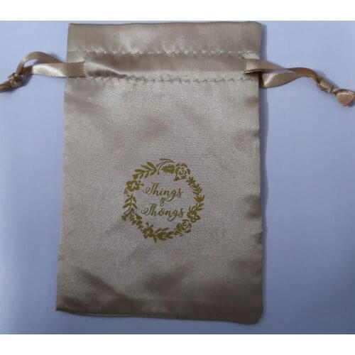 100pcs high quality small Satin drawstring pouches Satin jewelry gift bags custom 7*9cm storage and packaging bag