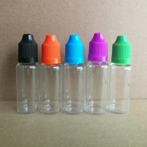 200pcs 15ml Empty E liquid Bottle ,PET Plastic Dropper Bottles with CHILD Proof Caps and needle tips for E juice Nail Polish