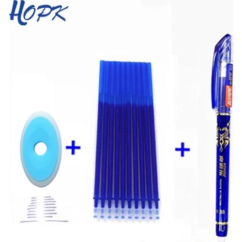 3/12Pcs/Set Erasable Pen 0.38mm Washable Handle Blue Black Red Erasable Gel Pen Refill Rod School Office Writing Stationery