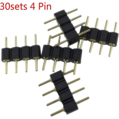 30sets/lot 4 Pin Needle Male Type 4pin RGB Connector 4pin Suitable For RGB 3528 5050 SMD LED Strip Light Led Accessories