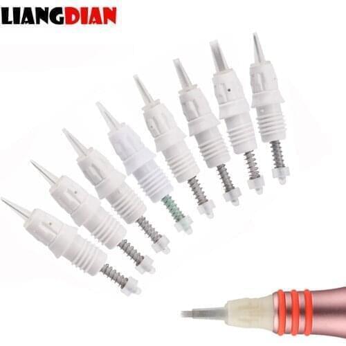 30pcs/lot Sterilized 9mm Screw White Tattoo Cartridges Tatto Needles For Lips Eyebrow Eyeliner Permanent Makeup Microblading