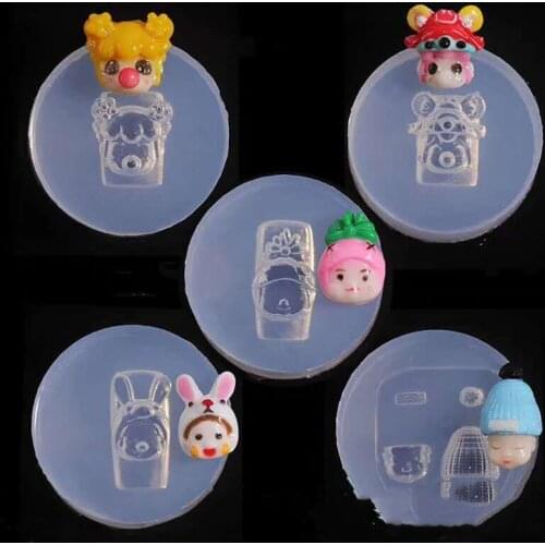 3D Carving Silicone Mold Nail Stamping Camellia/Shell/Bow Tie Pattern DIY UV Gel Acrylic Crystal Nails Template cute baby