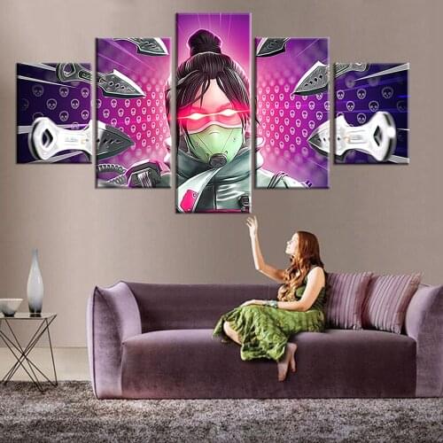 5pcs Apex Legends Game Characters HD Printed Posters Picture Oil Painting on Canvas For Living Room Boy Bedroom Wall Home Decor